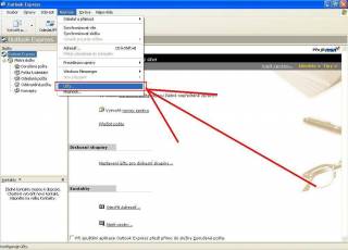 Změna nastavení poštovního účtu - Outlook Express
