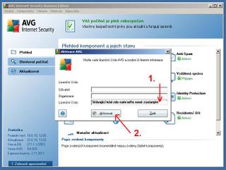   Aktivace AVG