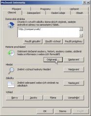 Vymazání cache prohlížeče - Microsoft Explorer 8