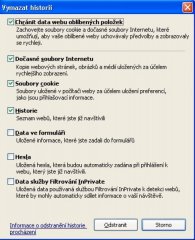 Vymazání cache prohlížeče - Microsoft Explorer 8