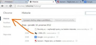 Vymazání cache prohlížeče - Google Chrome