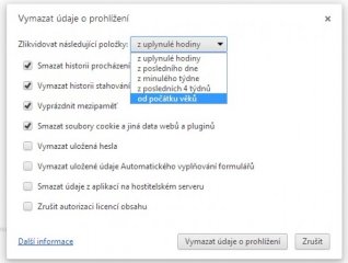 Vymazání cache prohlížeče - Google Chrome